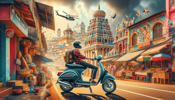 Vibrant Journey: Scooter Ride Through Jaffna’s Colorful Streets