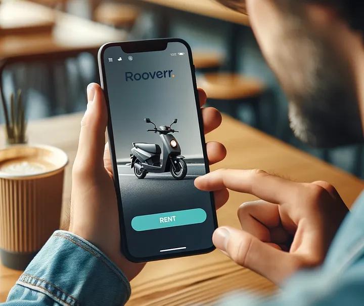 Booking a scooter from Roover mobile app